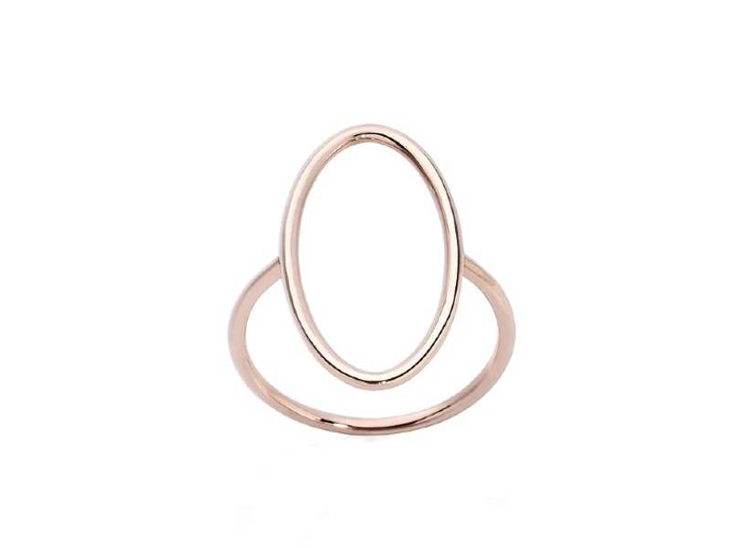 ANELLO WINDOW IN ORO ROSA LINEE ED ARCHI BURATO CD258